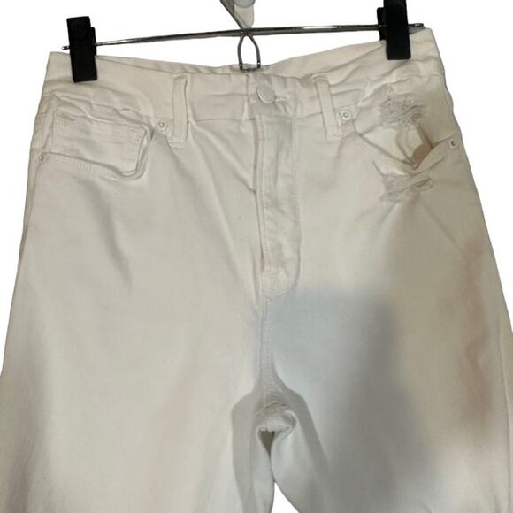 Good American White Destroyed High Rise Skinny Ankle Denim Jeans Women Sz 6/28 - Picture 3 of 8